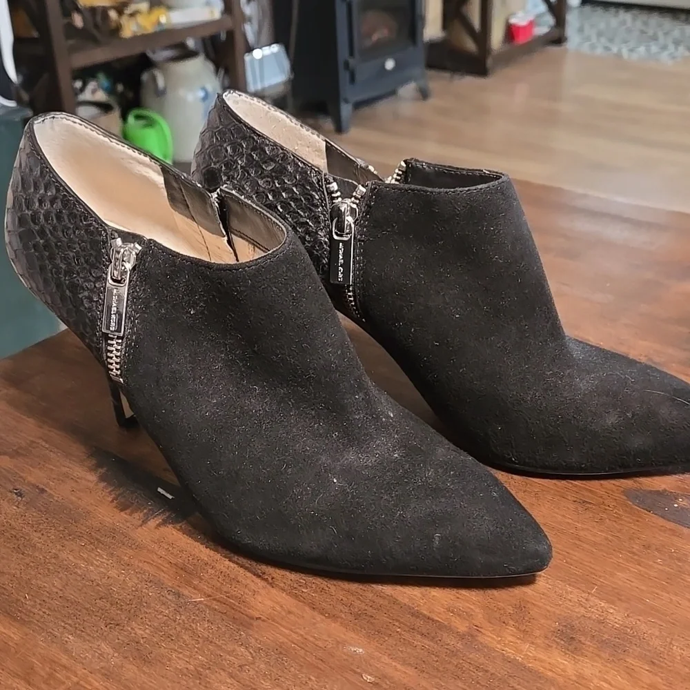 Michael Kors Clara Leather Suede High Heel Bootie Womens Size 8